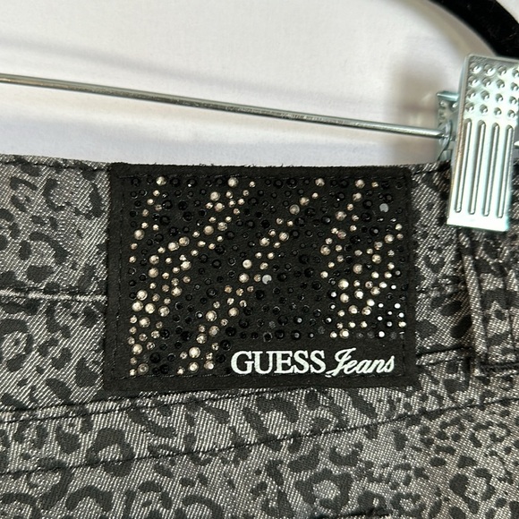 Guess Grey Leopard Print Bejeweled Power Skinny Jeans - Picture 12 of 12